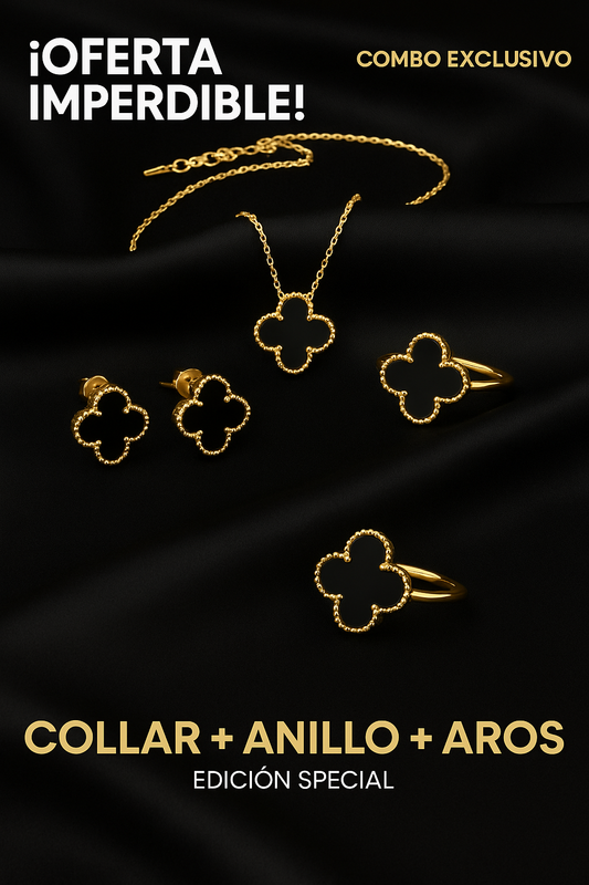 Pack 3x1: Aros + Collar + Anillo ⭐