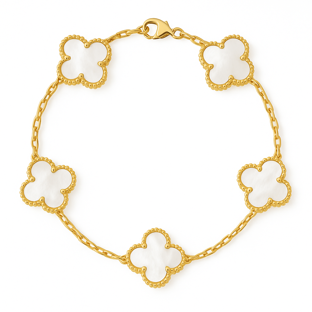 Pulsera estilo Van Cleef – Plata y Oro | Envío gratis en Chile 🇨🇱