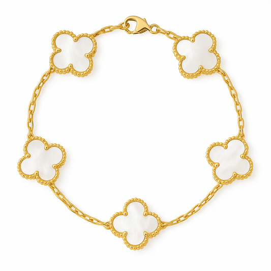 Pulsera Estilo Van Cleef - Plata y Oro.